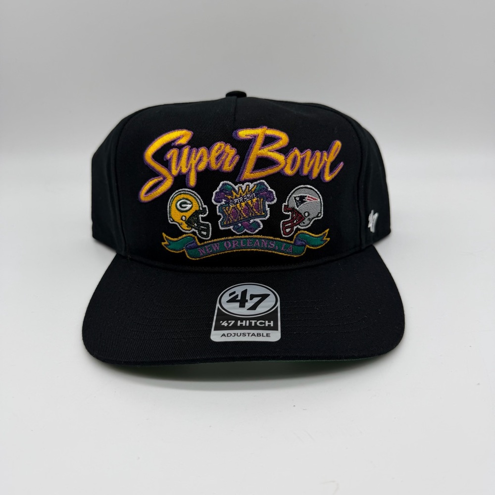47 Hitch Super Bowl Embroidered Snapback Hat Green Bay Vs Patriots NWT